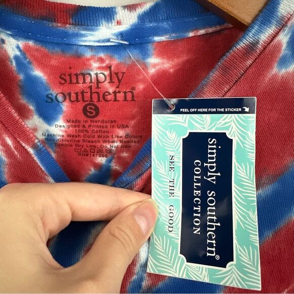 Simply Southern Red White Blue USA 4th of July Short Sleeve Tee NWT Size Small - Picture 8 of 11